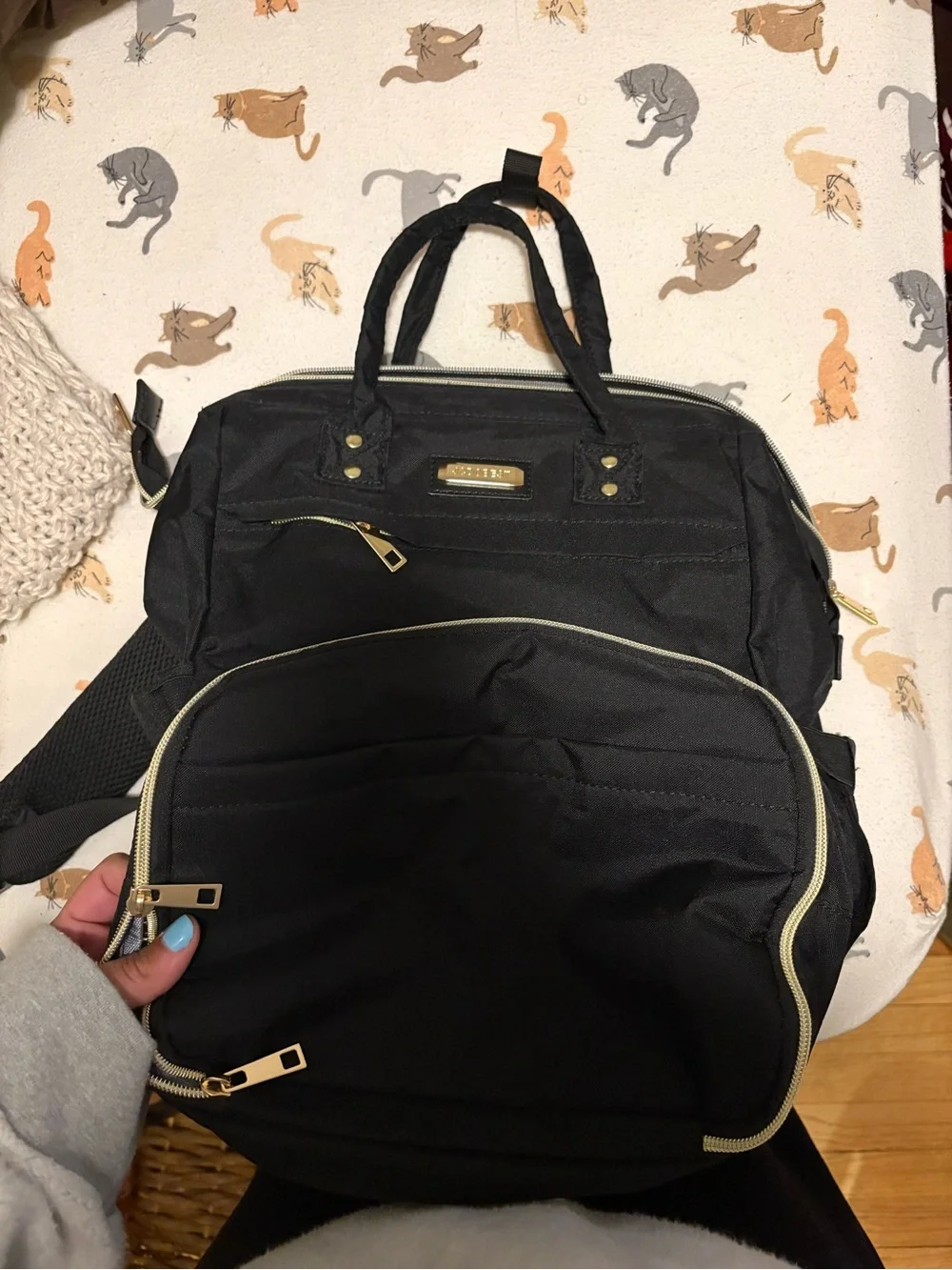 Black Backpack - hidden lunch box